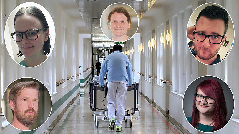 Fünf Pfleger - Fünf Sichtweisen. In der AZ berichten sie von ihren Erfahrungen im Krankenhaus-Alltag.