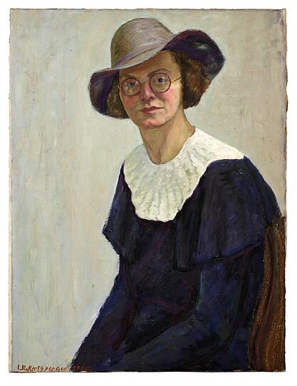 Die Verkäuferin Priska Schluttenhofer, 1935 gemalt von ihrem Lebensgefährten Leonhard Eckertsberger.