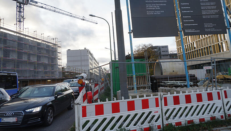 Die Baustelle an der Landsberger Straße. Hier sind Raser gestoppt worden. Die Baustelle an der Landsberger Straße. Hier sind Raser gestoppt worden.