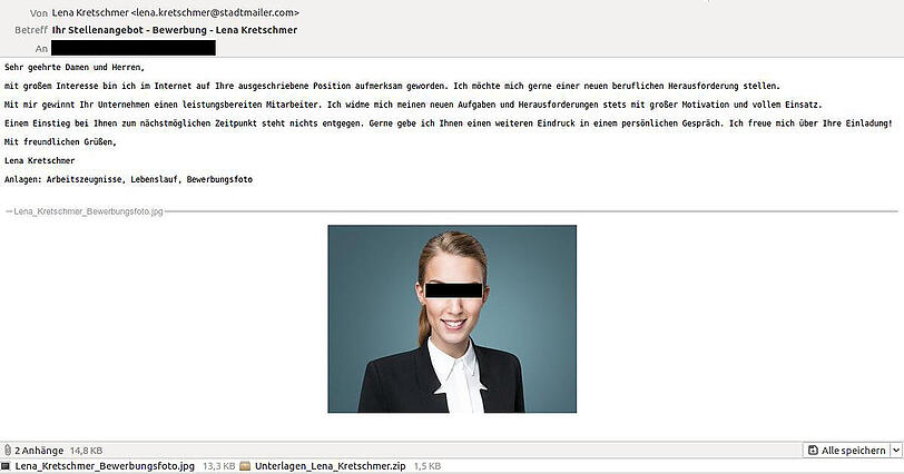 So sieht die falsche E-Mail aus.