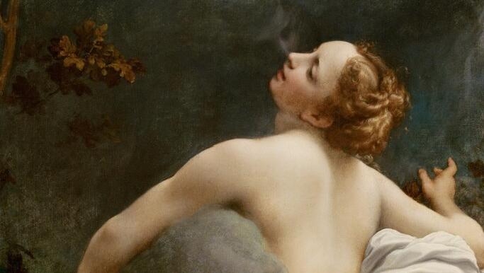 Correggio zeigt die sch&ouml;ne Io in dem Moment als sie von einer Wolke &bdquo;&uuml;bermannt&ldquo; wird. Zu sehen ist sein Antlitz, eine Nebel-Pranke greift schon um die H&uuml;fte Ios.