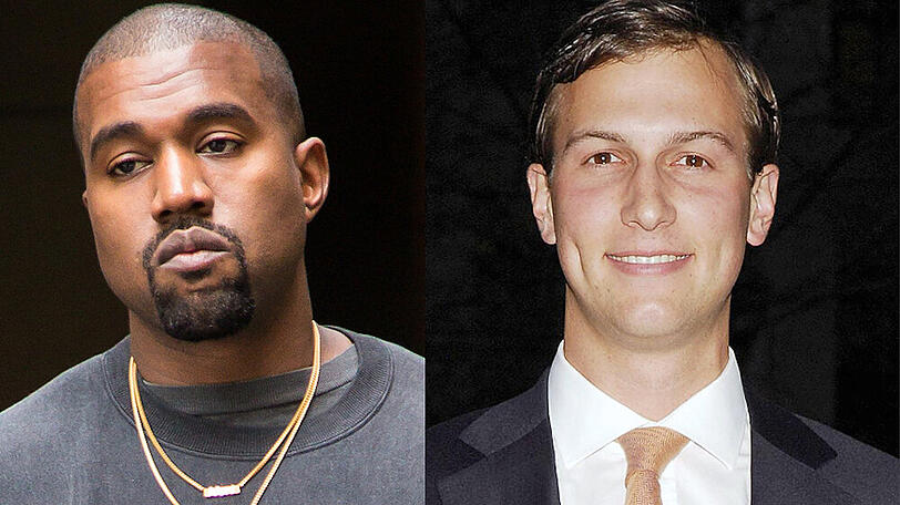 Kanye West (li.) hat sich mit Jared Kushner getroffen.