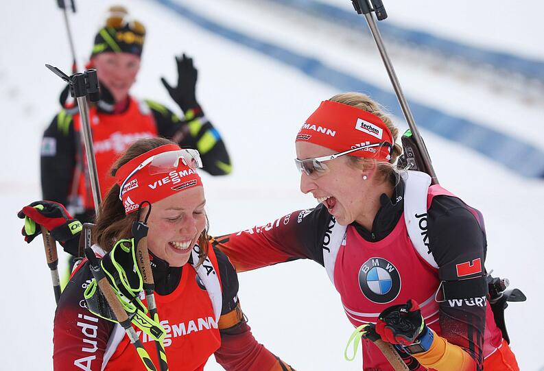 Laura Dahlmeier (l) und Franziska Preuß (r) kamen 2013 in den Weltcup. (Archivfoto) Laura Dahlmeier (l) und Franziska Preuß (r) kamen 2013 in den Weltcup. (Archivfoto)