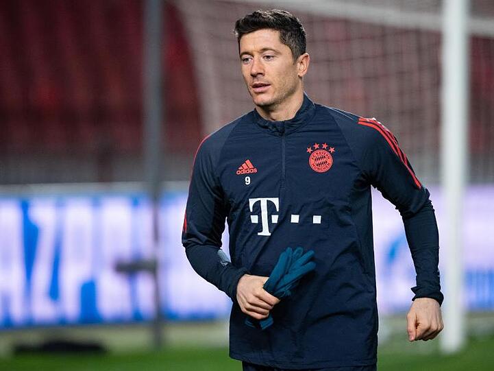Robert Lewandowski in Aktion, hier beim Abschlusstraining von Bayern München. Foto: Sven Hoppe/dpa/Archivbild