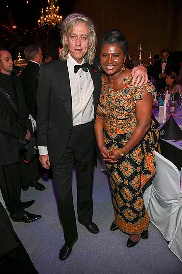 Sir Bob Geldof (Preisträger World without AIDS Award) mit Monica Geingos (Preisträgerin World without AIDS Award)