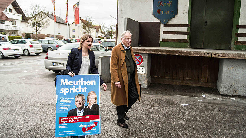 AfD-Vize Alexander Gauland kam als Redner ins Maisacher Bräustüberl.