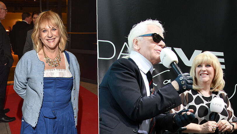 Fesch im Dirndl: Patricia Riekel bei der Salvatorprobe. Rechts ist die ehemalige "Bunte"-Chefin 2008 mit Modedesigner Karl Lagerfeld (†) zu sehen. Fesch im Dirndl: Patricia Riekel bei der Salvatorprobe. Rechts ist die ehemalige "Bunte"-Chefin 2008 mit Modedesigner Karl Lagerfeld (†) zu sehen.