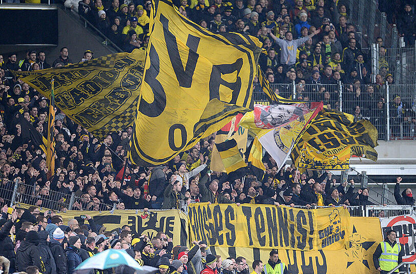 Normalerweise laut, heute leise: BVB-Fans.