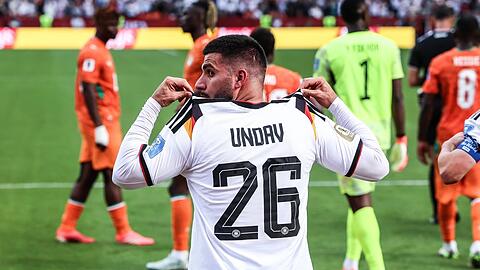 Deniz Undav nach seinem 2:1 gegen die Elfenbeink&uuml;ste am vergangenen Samstag.