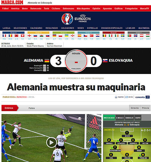 marca.com (Spanien): "Deutschland zeigt seine Maschinen"