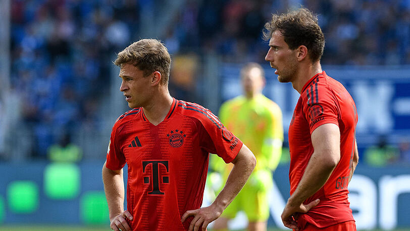 Geht es beim FC Bayern für Joshua Kimmich (l.) und Leon Goretzka weiter – und wenn ja wie? Beide stehen auf der Verkaufsliste. Geht es beim FC Bayern für Joshua Kimmich (l.) und Leon Goretzka weiter – und wenn ja wie? Beide stehen auf der Verkaufsliste.