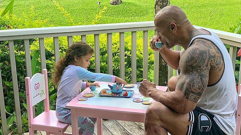 Dwayne Johnson mit Tochter Jasmine beim Teekränzchen