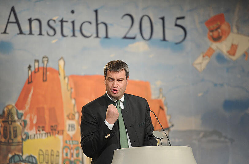 Bayerns Finanzminister Markus Söder beim Maibock-Anstich im Hofbräuhaus.