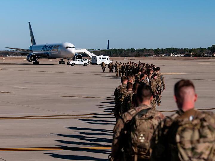 US-Fallschirmjäger vor ihrer Verlegung in den Nahen Osten.
