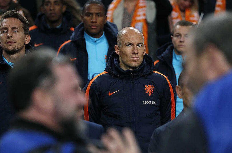 Arjen Robben war Beobachter des Remis der Niederlande gegen Belgien.