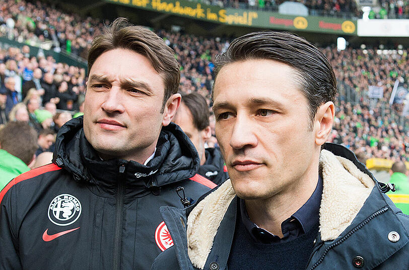 Ex-Bayern in Frankfurt: Eintracht-Trainer Niko Kovac (r.) und sein Bruder und Co-Trainer Robert.