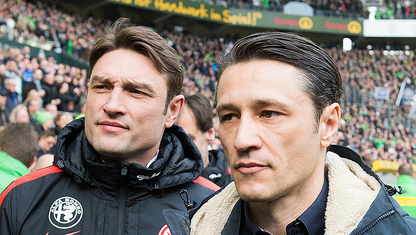 Ex-Bayern in Frankfurt: Eintracht-Trainer Niko Kovac (r.) und sein Bruder und Co-Trainer Robert.