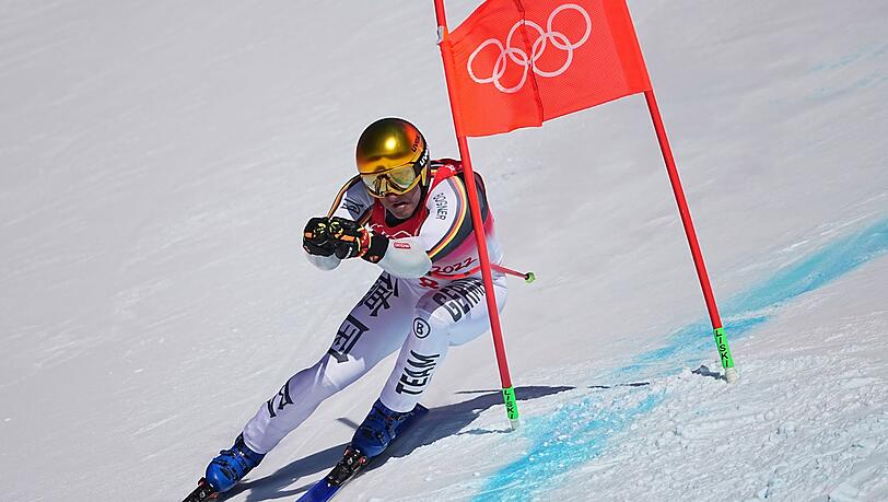 Romed Baumann beendete den olympischen Super-G als Siebter.