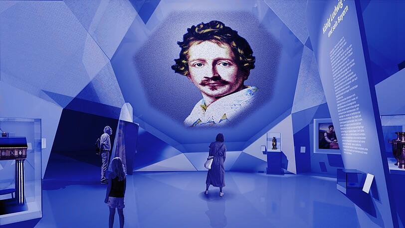 Gestaltungseinblick zum Prolog zur Ausstellung "Ludwig I. - Bayerns größter König?" Gestaltungseinblick zum Prolog zur Ausstellung "Ludwig I. - Bayerns größter König?"