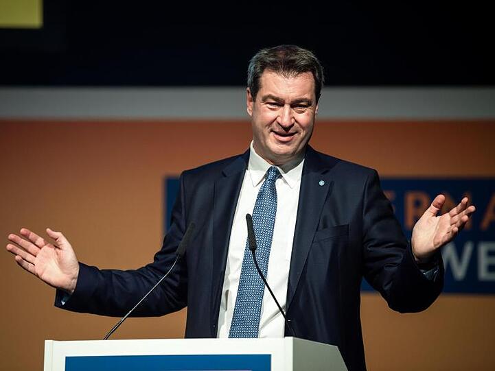 Bayerns Ministerpräsident Markus Söder spricht bei der Eröffnung der Internationalen Handwerksmesse in München.