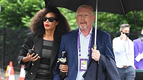 Lilian de Carvalho Monteiro und Boris Becker beim Wimbledon-Start
