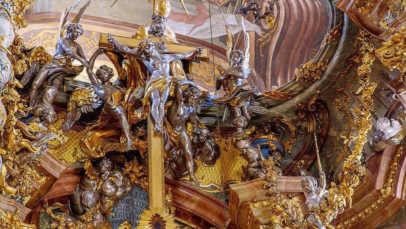 Überbordender Prunk: Der Innenraum der Kirche St. Johann Nepomuk, wie die Asamkirche mit richtigem Namen heißt. Überbordender Prunk: Der Innenraum der Kirche St. Johann Nepomuk, wie die Asamkirche mit richtigem Namen heißt.