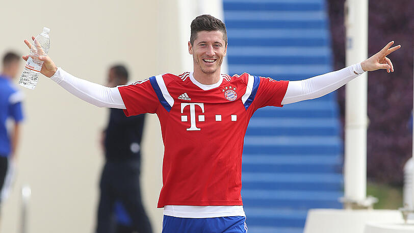 Auch im Training immer wieder für eine sehenswerte Aktion gut: Bayern-Stürmer Robert Lewandowski.