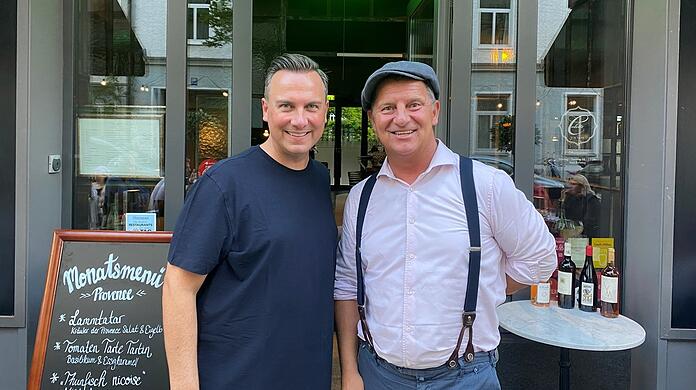 Promikoch Tim Raue (l.) mit "Colette"-Chef Robert Malkowski.