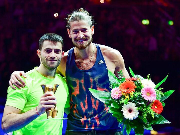 Teilten sich den Sieg im Stabhochsprung: Valentin Lavillenie (l) und Rutger Koppelaar.