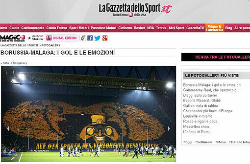 Die &bdquo;La Gazzetta dello Sport&ldquo; aus Italien schreibt: &bdquo;Unglaubliche Borussia: Vom 1:2 zum 3:2
in der Nachspielzeit. Eine Schaukel der Emotionen. Desaströs die
schottischen Schiedsrichter: Das zweite Tor der Spanier und das Tor
zum Sieg der Deutschen waren irregulär. Borussia ist weiter, wie
vorhergesagt. Aber wenn jemand zehn Euro auf das 'wie' gesetzt hätte,
wäre er jetzt auf dem Weg in die Karibik mit einer Million Euro im
Gepäck.&ldquo;