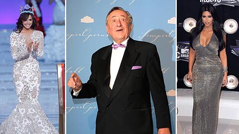Gestatten, das sind Richard Lugners "Ballspenden": Ex-Miss-World Ivian Sarcos (linkes Bild) und US-Starlet Kim Kardashian.