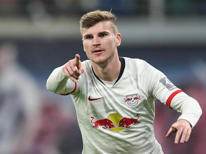 Leipzigs Timo Werner jubelt nach seinem Tor zum 1:0.
