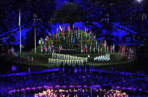 Im Stadion wurde eine phantastische Show geboten.