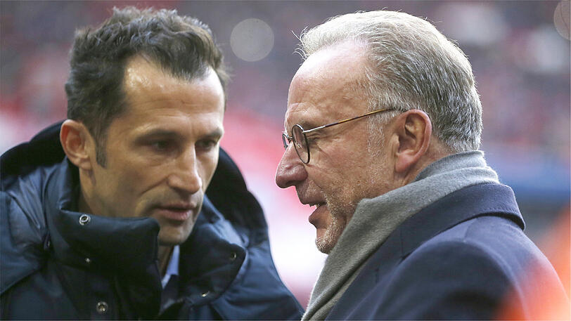 Haben den Bundestrainer für den Zeitpunkt und die Umstände der Bekanntgabe kritisert: Sportdirektor Hasan Salihamidzic (l.) und Vorstandsboss Karl-Heinz Rummenigge.