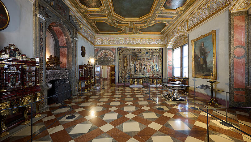 Der neu eingerichtete THemenraum im Steinzimmer in der Residenz. Der neu eingerichtete THemenraum im Steinzimmer in der Residenz.
