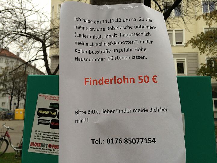 ... und diese Telefonnummer hat der Eigentümer hinterlassen.