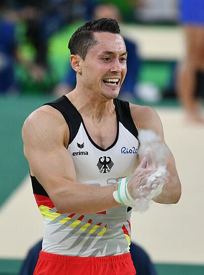 Trotz eines Kreuzbandrisses hat Andreas Toba weitergeturnt. Die Bilder aus Rio.