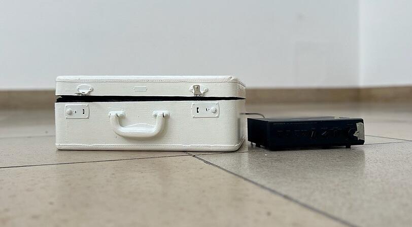 In diesem "Singing Suitcase" von Meredith Monk stecken Melodien aus dem Stück "Offering". Der Galeriepreis beträgt 15000 Euro.