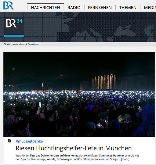 Für den "BR" war es eine Flüchtlingshelfer-Fete.