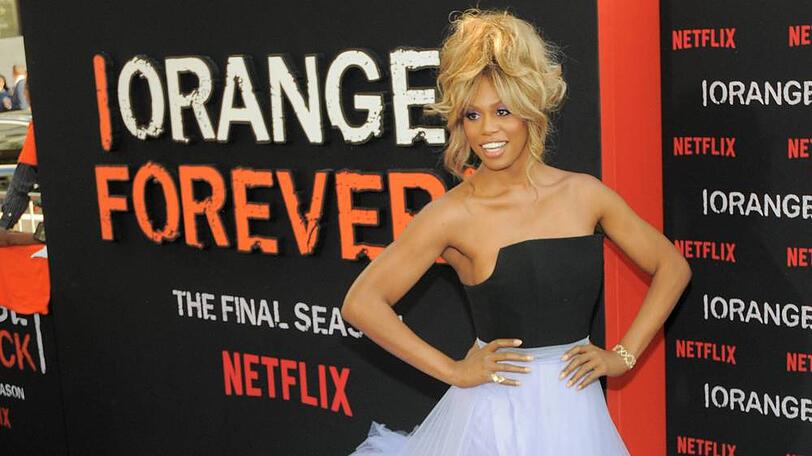 Laverne Cox erschien in Lila zur "Orange Is The New Black"-Premiere