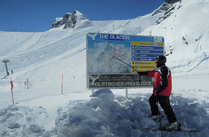 Der AZ-Reporter auf dem Kitzsteinhorn-Gletscher.
