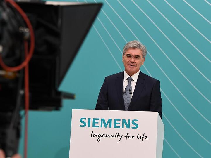Siemens-Chef Joe Kaeser spricht bei der virtuellen außerordentlichen Hautversammlung des Unternehmens.