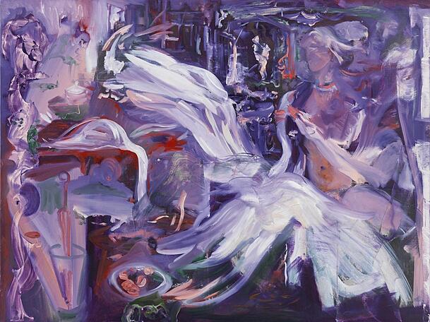 Cecily Brown hat sich ausgiebig mit Franz Marcs Blatt "Leda mit dem Schwan" beschäftigt und kürzlich erst eine eigene, ausgesprochen dichte Serie dazu gemalt. Hier Teil 6. Cecily Brown hat sich ausgiebig mit Franz Marcs Blatt "Leda mit dem Schwan" beschäftigt und kürzlich erst eine eigene, ausgesprochen dichte Serie dazu gemalt. Hier Teil 6.