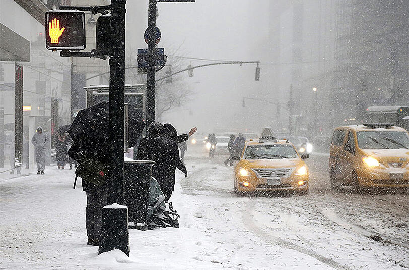 Der Big Apple friert. Bilder von Schneesturm "Juno" aus der Millionenmetropole.