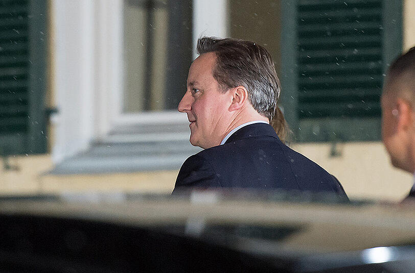 Ankunft des britischen Premierministers David Cameron am Mittwochabend bei der Klausurtagung der CSU-Landesgruppe in Wildbad Kreuth.