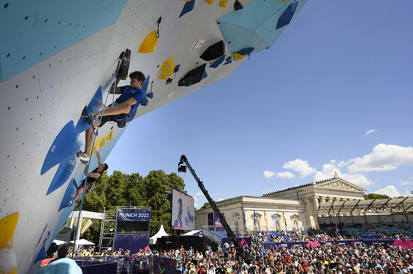 Bei den European Championships in München zogen auch die Kletterer am Königsplatz die Fans in Massen an.  Auch bei möglichen Sommerspielen ?