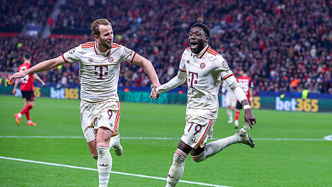 Die Helden des Rückspiels zwischen Bayer Leverkusen und dem FC Bayern: Harry Kane und Alphonso Davies.