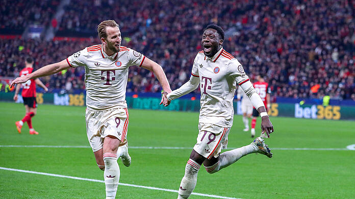 Die Helden des Rückspiels zwischen Bayer Leverkusen und dem FC Bayern: Harry Kane und Alphonso Davies.