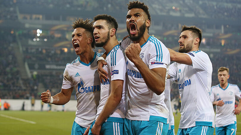 Schalker Jubelarie nach dem Tor zum 2:2 gegen Borussia Mönchengladbach.