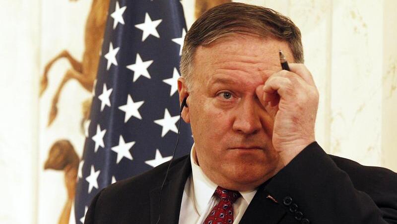 US-Außenminister Mike Pompeo bei einer Pressekonferenz in Warschau. US-Außenminister Mike Pompeo bei einer Pressekonferenz in Warschau.